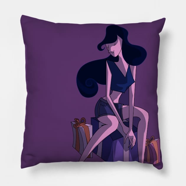 Lady with gifts Pillow by YAZ_2020