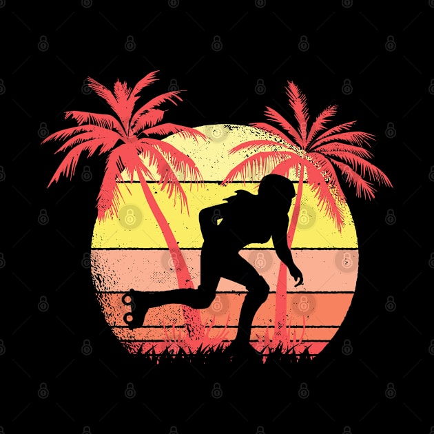 Roller Skater Girl Summer Sunset 80s Palm by bridgewalker