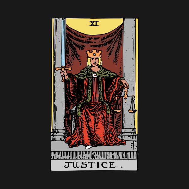 Justice Tarot Card Rider Waite by Sunburst