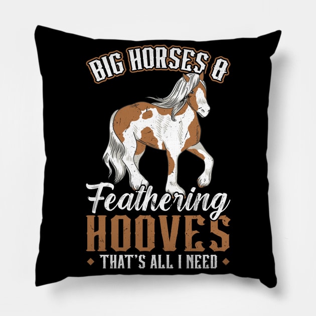 Big Horses And Feathering Hooves - Clydesdale Pillow by Peco-Designs