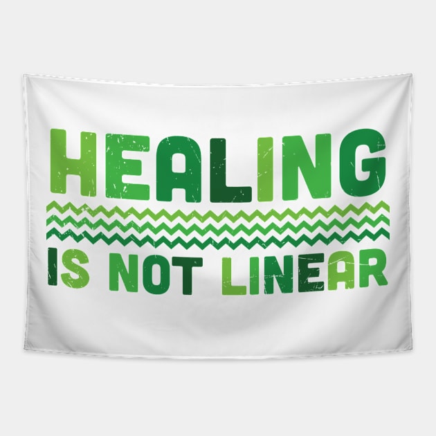 Healing Is Not Linear Mental Health Tapestry by WoollyWonder