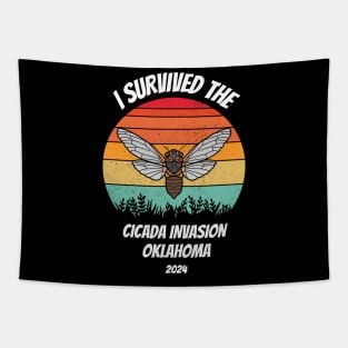 I survived the cicada invasion Oklahoma 2024 Tapestry