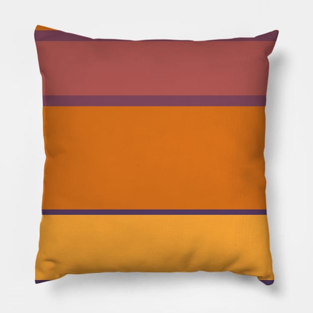 An admirable tailoring of Old Heliotrope, Deep Ruby, Giant'S Club, Brownish Orange and Mango stripes. Pillow by Sociable Stripes