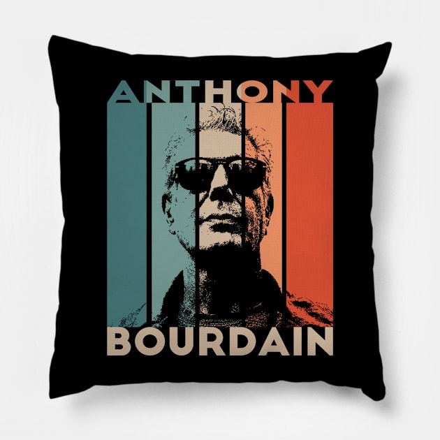 Anthony Bourdain Retro Pillow by Mollie