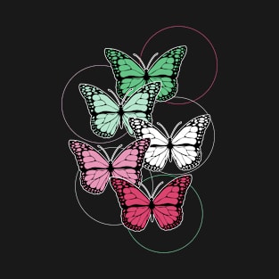 Abrosexual Pride Flag LGBTQ LGBT Abro Pride Butterflies T-Shirt