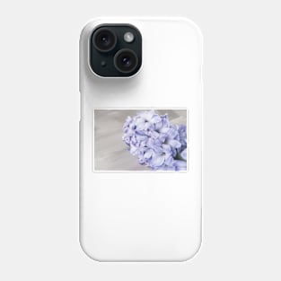 Blue hyacinth flower on cement background Phone Case