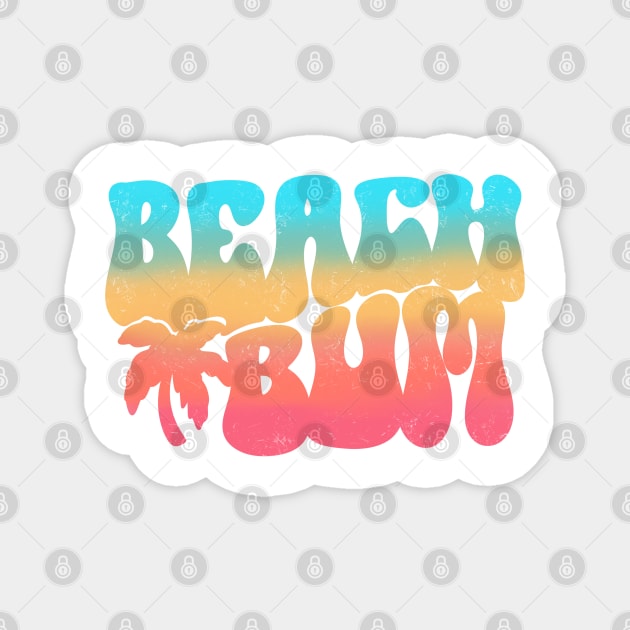 Beach bum, pastels, retro font, gift for her, beach lover, Magnet by Sheila’s Studio