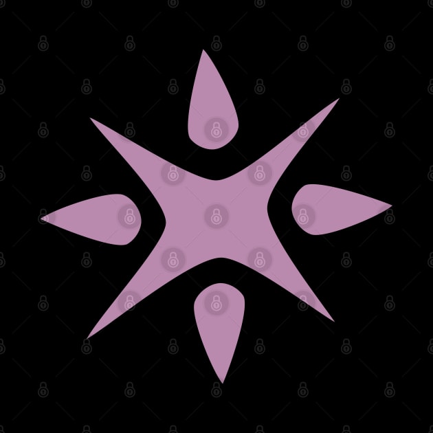 Large Geometric abstract snowflake in mauve by Angel Dawn Design