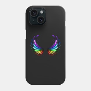 Rainbow Wings on Black background Phone Case