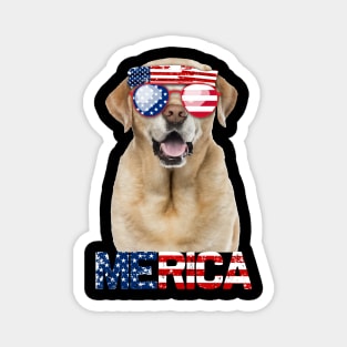 Merica Labrador Dog American Flag 4Th Of July Magnet