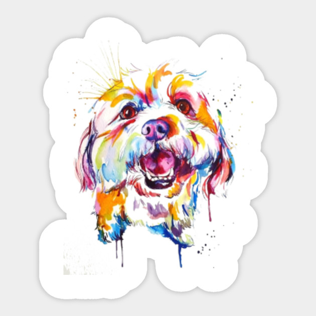 Dog Breed Watercolor Painting Border Collie Shih Tzu Painting