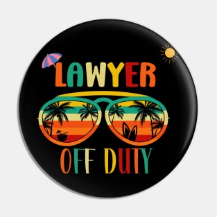 Lawyer Off Duty- Retro Vintage Sunglasses Beach vacation sun for Summertime Pin