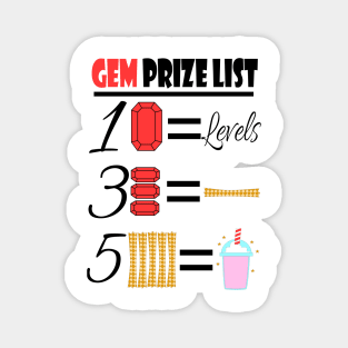 Gem Prize List Magnet