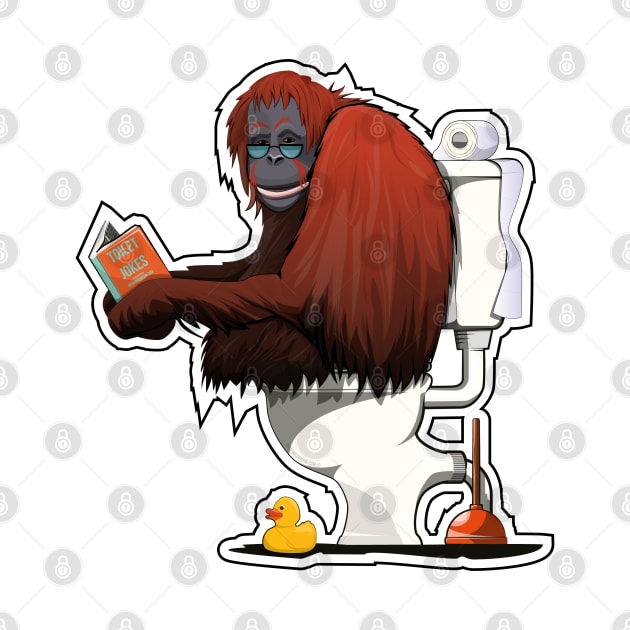 Orangutan on the Toilet by InTheWashroom