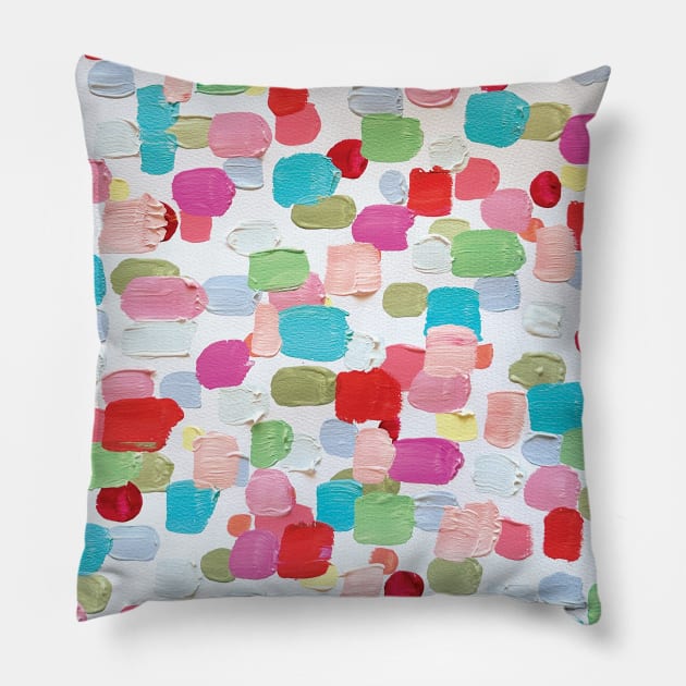 I Love To Paint Aesthetic Bright Paint Brush Strokes Pillow by YourGoods