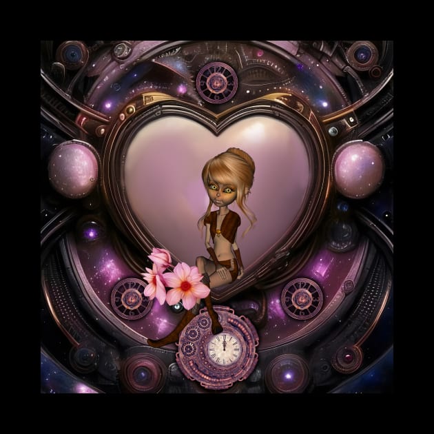 Wonderful steampunk heart with fairy by Nicky2342