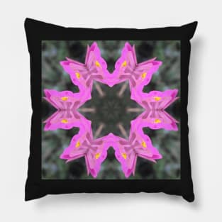 Zinnia Flower Butterfly Kaleidoscope Pattern (Seamless) 2 Pillow