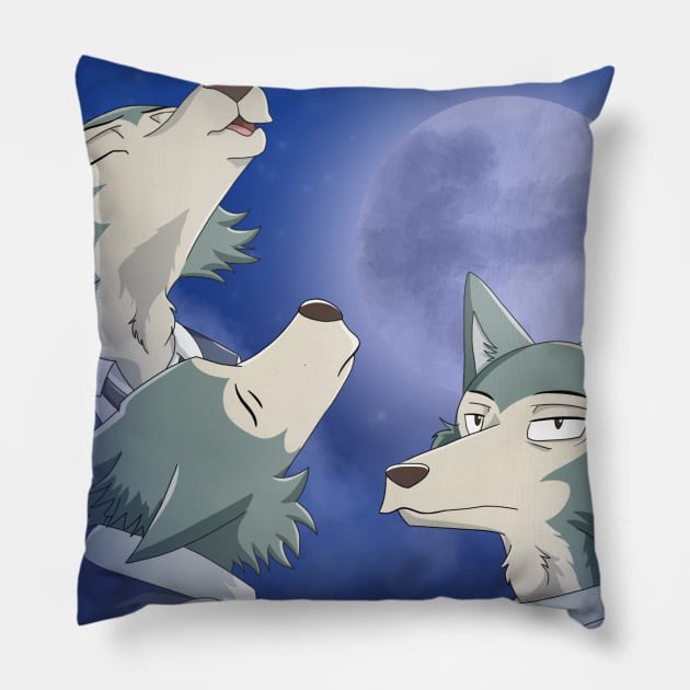 Howling at the Moon Pillow by celine.heijnen@hotmail.com