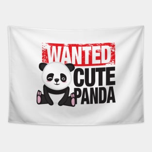 Wanted Cute Panda Design for Panda Lover Tapestry