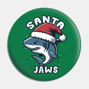 Santa Jaws- Funny Christmas Shark Pin