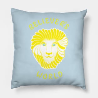 No Texture With Text Pure Bright Colors Version - Believer's World Resident Wopo Pillow