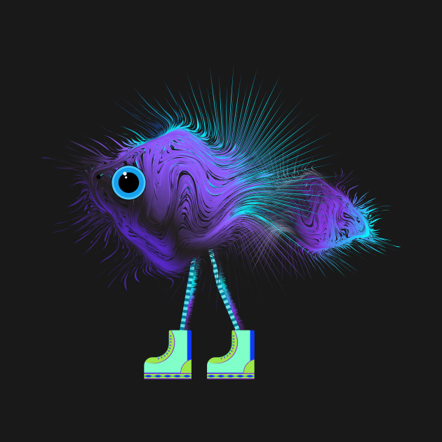 Violet fish in sneakers by Gerchek