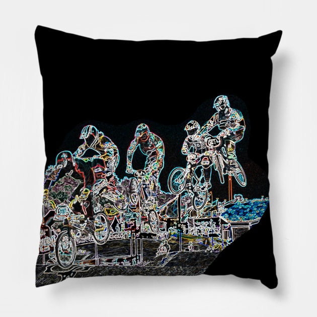 bmx Pillow by rickylabellevie