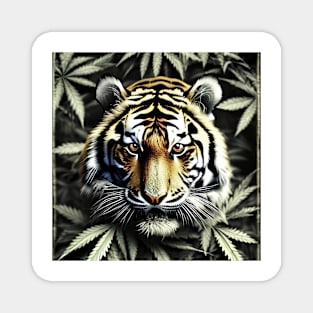 Tiger Screen Wildlife Canine Cannabis Magnet