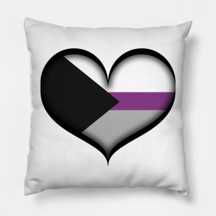 Large Vector Heart in Demisexual Pride Flag Colors Pillow