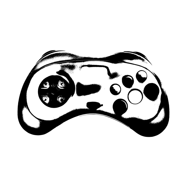 Black Vector Illustration of Video Game Controller by Spindriftdesigns