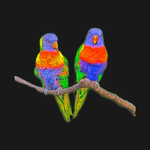 Cute rainbow loris - lorikeet by MarionsArt