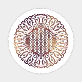 Flower of life in mandala gentle pastel glitter Magnet