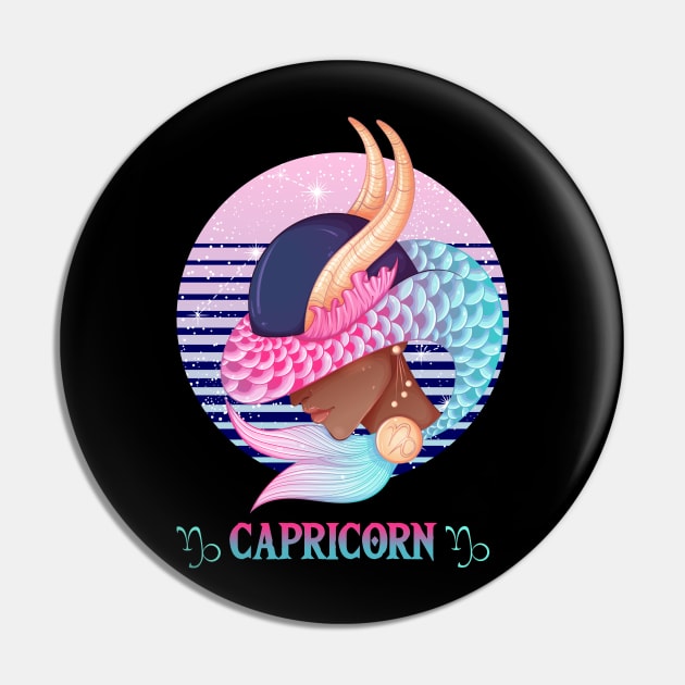 Retro Capricorn Zodiac Pin by NatalitaJK