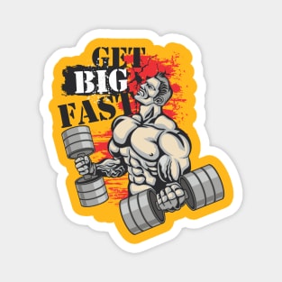 Get big fast - Crazy gains - Nothing beats the feeling of power that weightlifting, powerlifting and strength training it gives us! A beautiful vintage design representing body positivity! Light Magnet