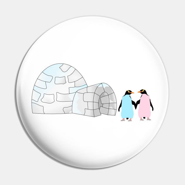 Penguins and Igloo Pin by mailboxdisco