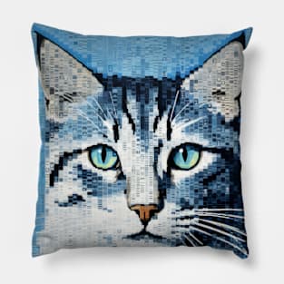 Cat Animal Pet Art Decor Paint Mosaic Pillow