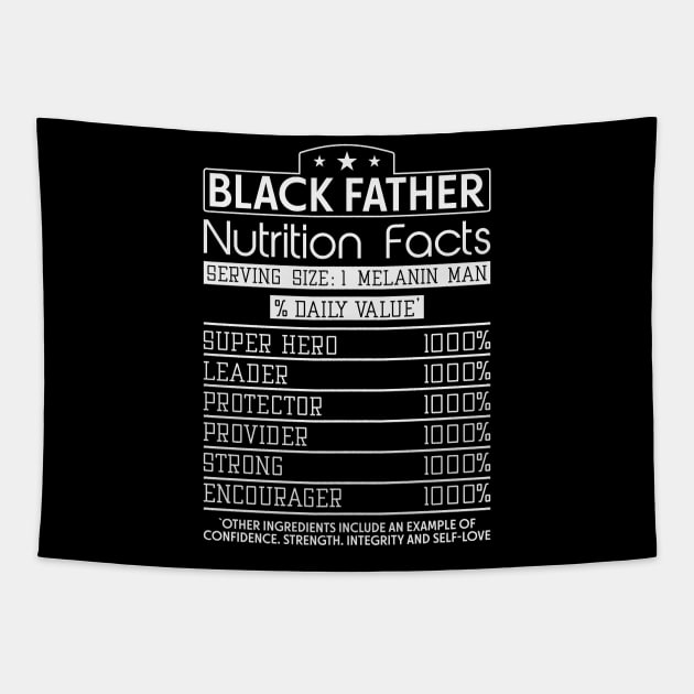 Black Father Nutrition Facts, Black Father, Black dad Tapestry by UrbanLifeApparel