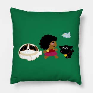 Niña Campesina Negra Pillow