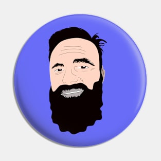 Cute dad with beard hand drawing design Pin