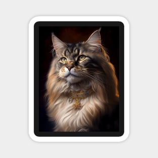 Royal Portrait of a Maine Coon Cat Magnet