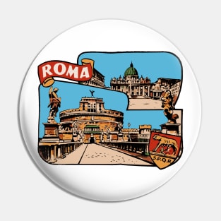 Roma Italy Vintage Style Decal Pin