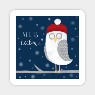 All is Calm Owl Magnet