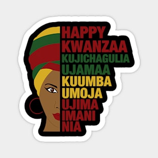 Happy Kwanzaa African Black Woman 7 Principles Magnet