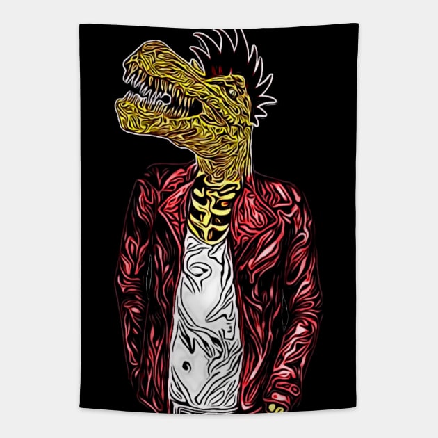 Dino Punk Tapestry by BigTexFunkadelic