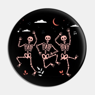 Skeleton Dancing Halloween Pin