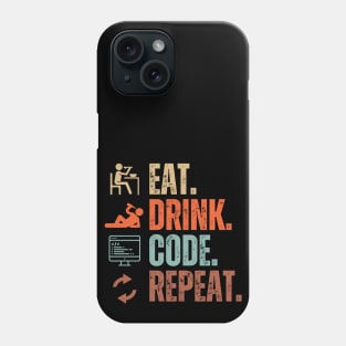 Eat Drink Code Repeat Phone Case