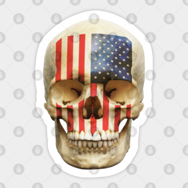 NUKE American Flag Skull Tattoo - Nuke - Sticker