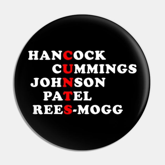 Hancock Cummings Johnson Patel Rees-Mogg Pin by Three Meat Curry