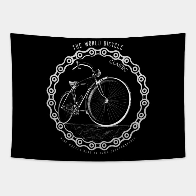 Bike The World Bicycle Classic Ride for Bicycle Lovers Cycling Tapestry by EmiAndMike