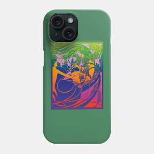 Flute Lady (orange on pink) Phone Case